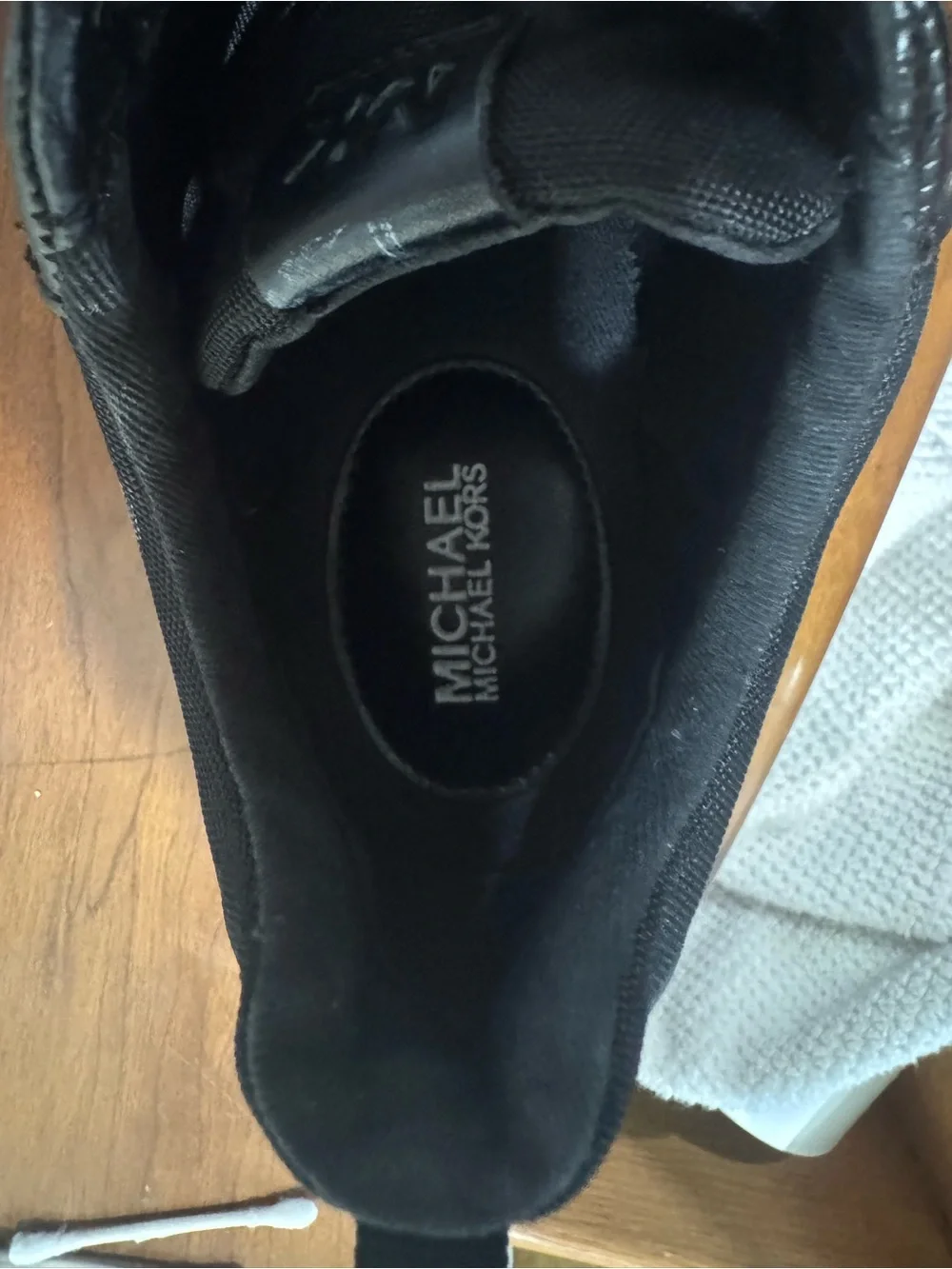 Michael Kors Black and White Platform Lace-Up Trainer